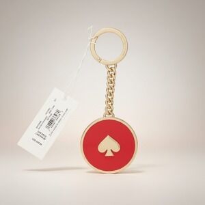 Kate Spade New York Hot Chili Red Enamel Spade Keychain Key Fob WORU0286 NWT